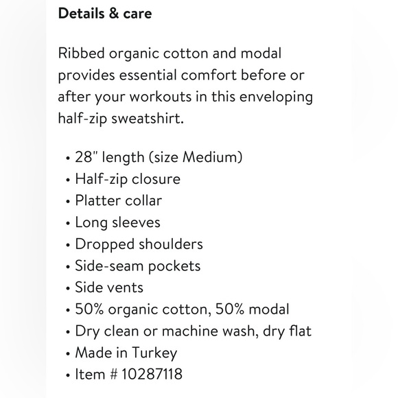 Sweaty Betty Ribbed Half Zip Sweater - Gray - Organic Cotton - US Size 4/Small - Picture 4 of 10